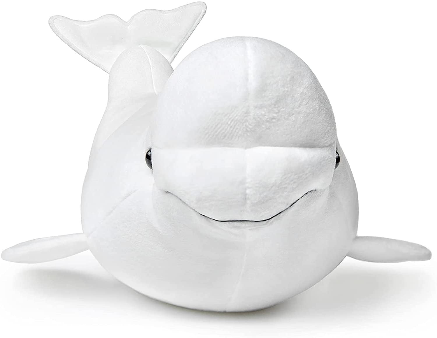 Lilizzhoumax Realistic Beluga Whale Plush Toy, 15.7" Soft Stuffed Animal, Cute Sea Animal Home Decoration Gift for Kids, White