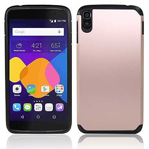 Alcatel One Touch idol 3 (5.5") Case, Telegaming Heavy Duty Hybrid Rugged Impact Durable Case Protective Cover Skin + Screen Protector Stylus For Alcatel One Touch idol 3 5.5 inch (Rose Gold)