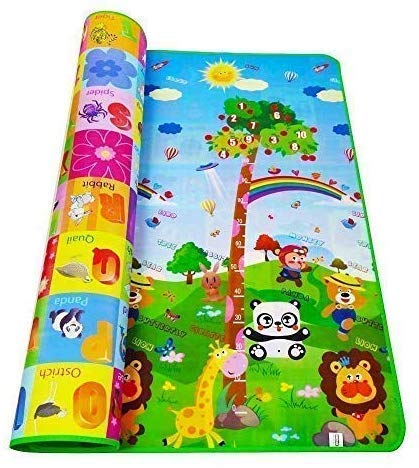 TV Venture Baby Crawl Play Mat/Foldable/Double Sided/Water Proof (6 X 4 Ft)(Multicolor)