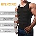 Wonderience Men Shapewear Slimming Body Shaper Compression Shirt Tank top with Zipper Underwear for Tummy Control（Black,2X-Large）