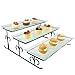 3 Tier Server - Black Tiered Serving Platter Stand & Trays - Perfect for Cake, Dessert, Shrimp, Appetizers & More