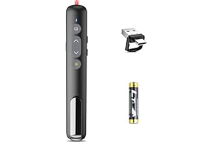 LETEAPII Slide Clicker with Red Laser Pointer: Powerpoint Clicker for Google Slides Advancer Presentations, USB A & Type C Wireless Presenter Smartboard Projector Remote for Mac Laptop Computer Office