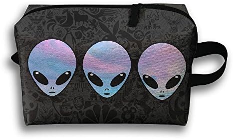 Psychedelic Three Holo Aliens Toiletry Bag Unisex Travel Toiletries Bag Sturdy Hanging Organizer