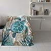 Aomike Flannel Fleece Throw Blanket for Couch- 39" x 49", Underwater World Sea Turtle Nature Watercolor Style Blanket Super Soft Cozy Plush Microfiber Fluffy Blanket Lightweight Warm Bed Blanket