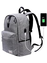 Laptop Backpack，Beyle Anti-theft Water Resistant Travel laptop backpack with USB Charging Port School Bookbag for College Travel Backpack designed for 17-Inchand Notebook,Grey