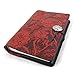 Wild Red Rose Embossed Leather Writing Journal, American Made, 6 x 9-inch + Refillable Hardbound Insert Book