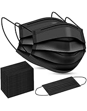 100Pcs Disposable Face Masks, Black Disposable Face Masks for Men & Women