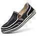 BEFAiR Mens Canvas Shoes Vintage Breathable Slip on Loafers Outdoor Walking