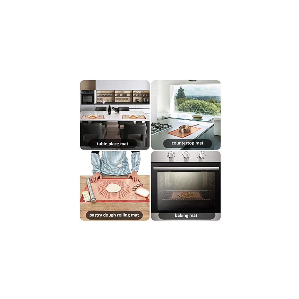 Backunterlage Silikon Backmatte 60x40cm Ausrollmatte Teigmatte