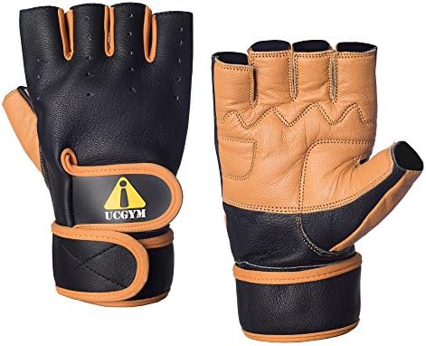 UCgym Power Lift WORKOUT GLOVES with Wrist Wrap - Great for Gym, Weight Lifting, Crossfit, Cycling (Medium)