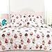 DriftAway 3 Piece Sweet Dream Reversible Quilt Set Ice Cream and Cupcake Pattern Multi Colors Prewashed Twin Soft Pink Hot Pink Aqua Chocolate Cream