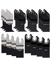Juego de 24 cuchillas de sierra oscilantes universales de madera y metal, para cortar, rascar, lijar, pulir azulejos y eliminar lechada.