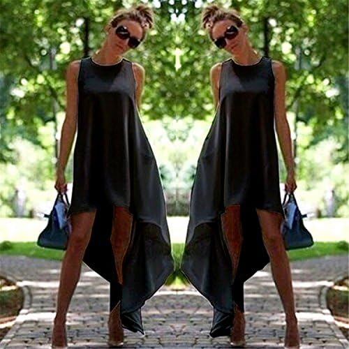 Ronald Turner Dresses Sexy Summer Women Long Evening Party Dresses Loose Sleeveless Ladies Casual Long Maxi Dress Beach Sundress Black M