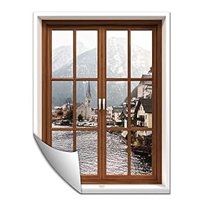 Wall Paper Small Wall Mural Beautiful Scenery Out of The Window Wall Art Removable Wall Decoration for Bedroom Living Room - 24x32 inches