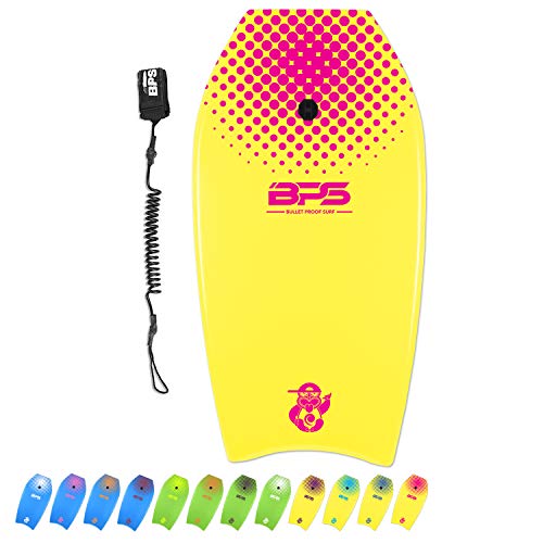 BPS New Zealand ‘Shaka’ Lightweight Body Board – EPS Core Bodyboard with Wrist Leash for Beach Pool Surfing Kids Teens…