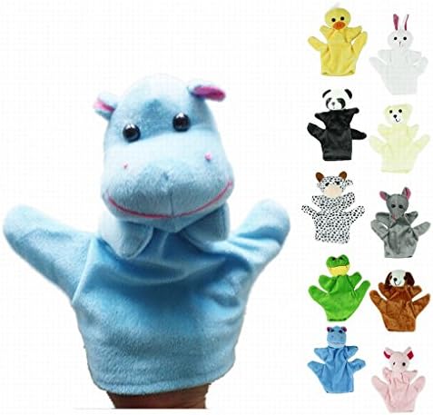 Honor2008 Newest Hot Sale Cute Big Size Animal Glove Puppet Hand Dolls Plush Toy Baby Child Zoo Farm Animal Hand Glove Puppet Finger Sack Plush Toy(Hippo)