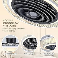 Low Profile Ceiling Fan with Light - Modern Flush