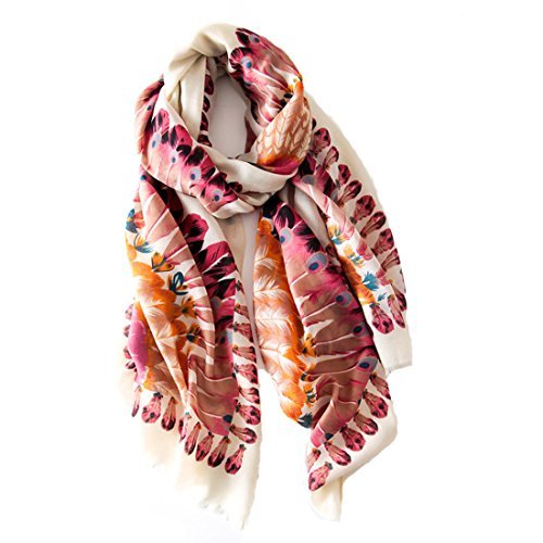 Women's UNISI Scarves Feather Scarf Blanket Wrap Shawl Printting Beach Sunbook Brooch