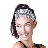 Headband for Workout Yoga and Fitness, Non Slip and Multi Style Design, Sweat Wicking, Stretchy and Secure, Happy Head Guarantee.