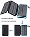Hiluckey Portable Solar Charger 24000mAh Solar Power Bank Waterproof External Backup Battery with 3 Solar Panels Compatible with Smartphones Tablets