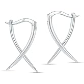 Charmsy 925 Sterling Silver Hoop Earrings for Women | Silver X Hoop Earrings | Minimalist X-Shaped Hoops Earring Birthday Mothers Day Jewelry Gifts for Her 20MM