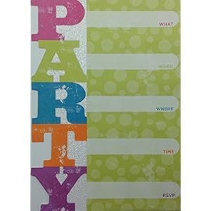 (10) Glitter Party Fill-in Invitations – Teal Envelopes