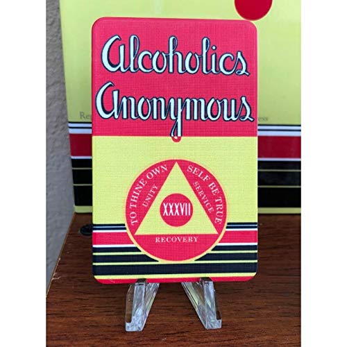 MYRECOVERYSTORE First Edition” Big Book Alcoholics Anonymous Rectangular AA Sobriety Chip with How It Works (Years 1-50 Offered) Wallet Card Style Recovery Chip (Year 37)