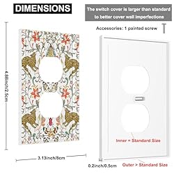 Cuitxrac Cats Birds Floral Outlet Covers Retro