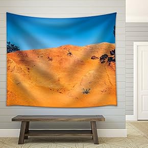 Wasteland with Trees in The Blue Sky - Fabric Wall Tapestry Home Decor - 51x60 inches