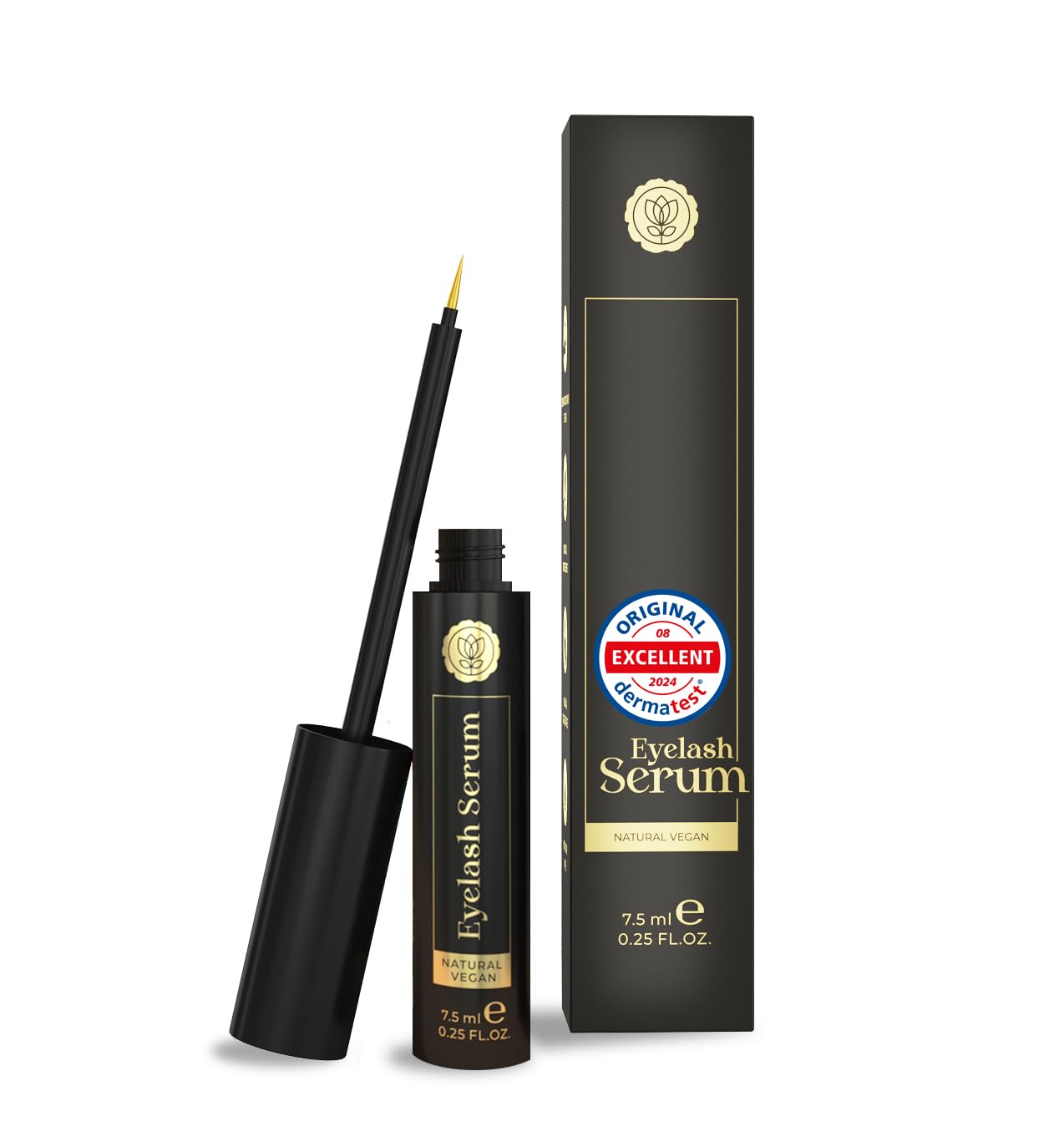 Organic Eyelash Serum • TEST WINNER • Lash Serum with Multi-Peptide-Complex • +Caffeine • +Hyaluronic Acid • +Biotin • +Unique TN3-Matrix - brow serum without hormones • Made in Germany • 7,5ml