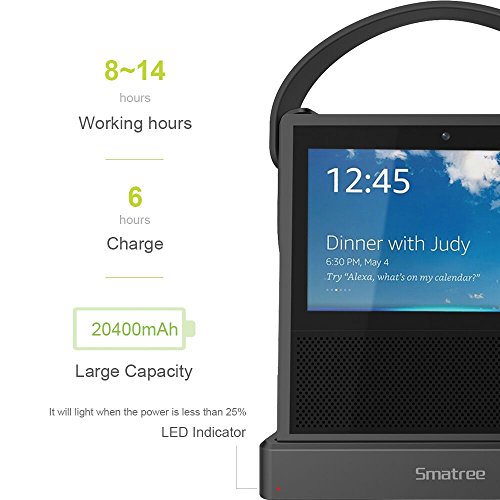 Smatree Power Bank 20400 mAh Compatible for Echo Show (1st Generation), Power Your Echo Show (1st Generation) up to 14 Hours (Alexa Unlimited)(Echo Show NOT Included)