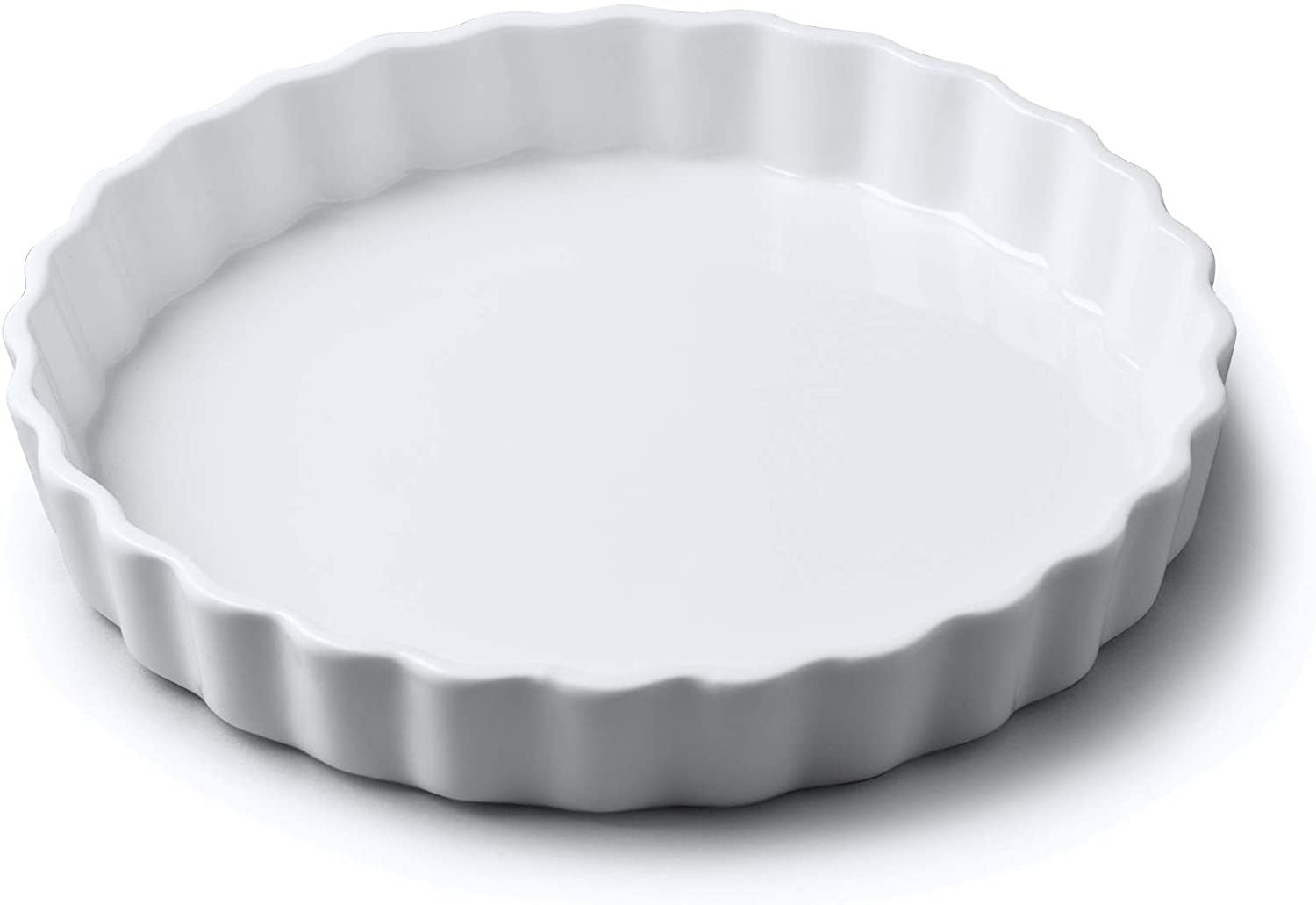 WM Bartleet & Sons - Traditional Porcelain Round Flan Dish, (19cm) – Premium Quiche and Tart Baking Dish - Made from 100% Porcelain – Classic Smooth Glazed Finish