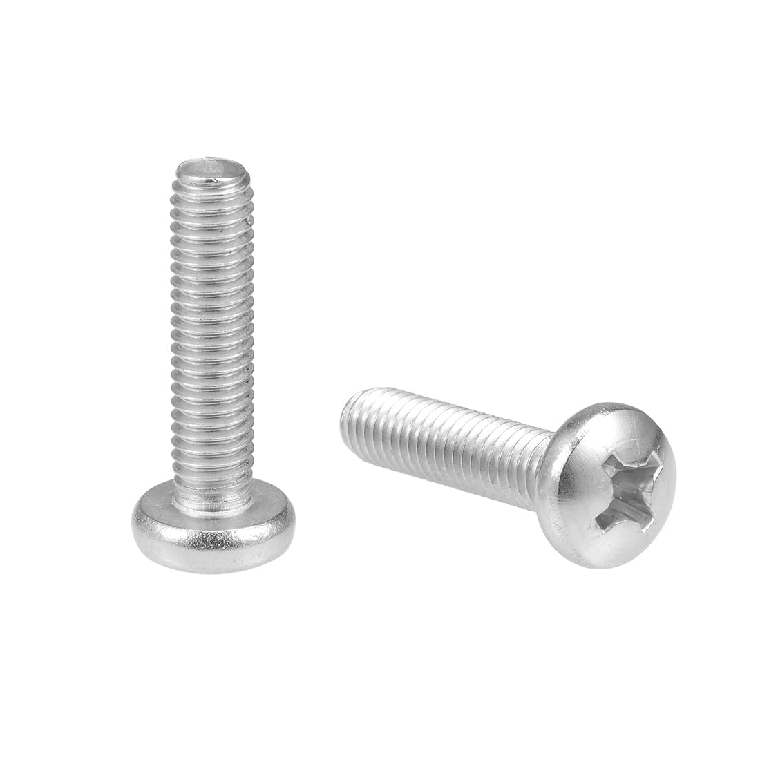 sourcing map M6x25mm Machine Screws Pan Phillips Cross Head Screw 304 Stainless Steel Fasteners Bolts 30Pcs