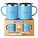 Coffee Mug with Lid (Set of 2) - Stainless Steel Camping Mug with Handle, Double Wall & Insulated Metal Cup - BPA Free, Shatterproof, Dishwasher Safe (14oz)