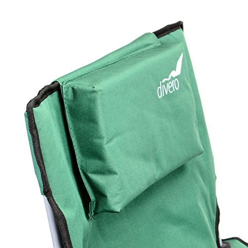 Divero 2er Set Camping Stuhl Faltstuhl Angelstuhl Kopfkissen Getränke robust bis 130 kg – Bild 5