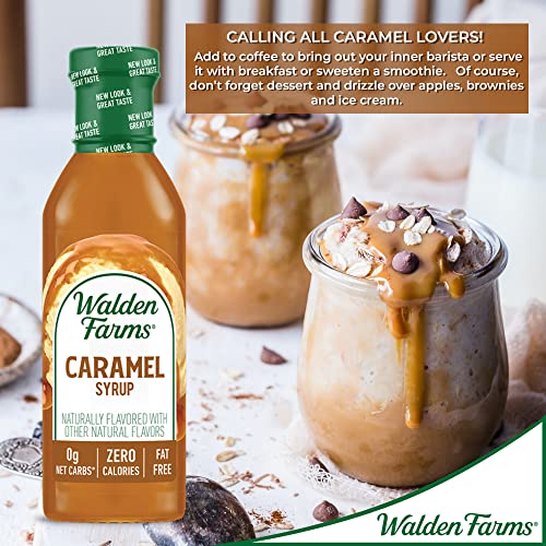 Walden Farms Caramel Syrup 12 oz Sweet Syrup, Near Zero Fat, Sugar