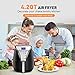 Air Fryer, 4.2 Quart Oilless Hot Air Fryer(W/Cookbook) Oven Large Cooker, Auto Off, Nonstick Basket, LCD Screen & Convenient Buttons, 1500W, Suitable for Dishwasher, 095AB