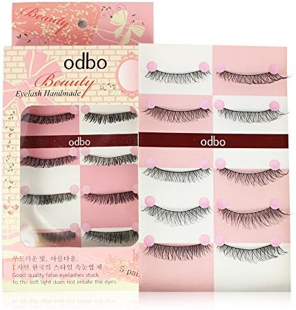 5 Pairs Handmade Natural Fake Eyelashes EyeLashesMakeup odbo No.005 (Free 1 Eyelash Growth)