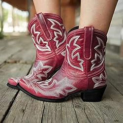 Hbeylia Cowboy Boots for Women Vintage Embroidery