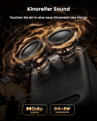 WEMAX Smart Projector with Google TV & Netflix Licensed, 500 ISO Lumens, 1080P (4K), 8-Point Auto Keystone & Auto Focus, Dustproof, Dolby Audio, Portable Projector for Football Evenings, Gaming