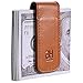 GH GOLD HORSE Slim Magnetic Money Clip Leather Minimalist Business Card Holder for Men, Brown
