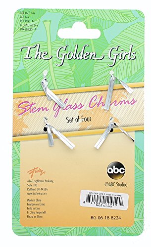 Golden Girls Wine Glass Charms - Set of 4 - Beverage And Drinking Accessories - Novelty Kitchen Cup Accessory - Fun And Unique Gift For Birthdays, Holidays, Bachelor And Bachelorette Parties - Thumbnail 2