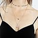 Boosic Dainty Gold Layered Necklace Opal Dove Pendant Chokers Necklace for Women