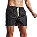 LJCCQ Men's Shorts Swim Trunks Quick Dry Beach Shorts with Pockets for Surfing Running Swimming Watershort Black