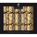 The Gift Wrap Company 6 Count Tom Smith Luxury Christmas Crackers Facets, Gold