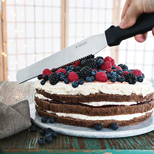 Navaris Cake Leveler Slicer Kit 9.1 to 11.4 inch Adjustable Ring for