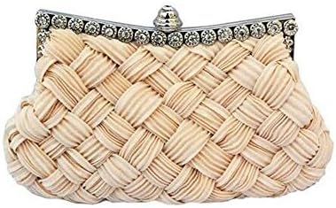 Celestte(TM) Women Pleated Braided Jeweled Rhinestone Cocktail Evening Handbag Bridal Bridesmaid Clutch