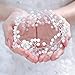 Edary Bridal Pearl Hair Vines Wedding Floral Headpiece Silver Crystal Hair Piece Accessories for Brieds and Bridesmaids