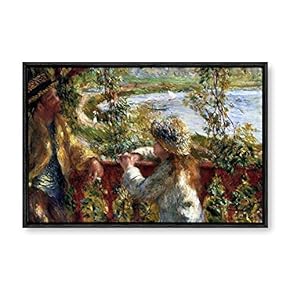 Framed Canvas Wall Art for Living Room, Bedroom La Grenouillere by Pierre-Auguste Renoir Canvas Prints for Modern Home Decoration Ready to Hang - 16"x24" inches