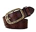 Herebuy - Vintage Leather Cowgirl Belt for Jeans Carved Desiger Belts